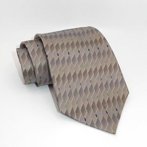 DKNY 100% Silk Designer Necktie  /  Grey  /   L - 56" x W - 3.75"